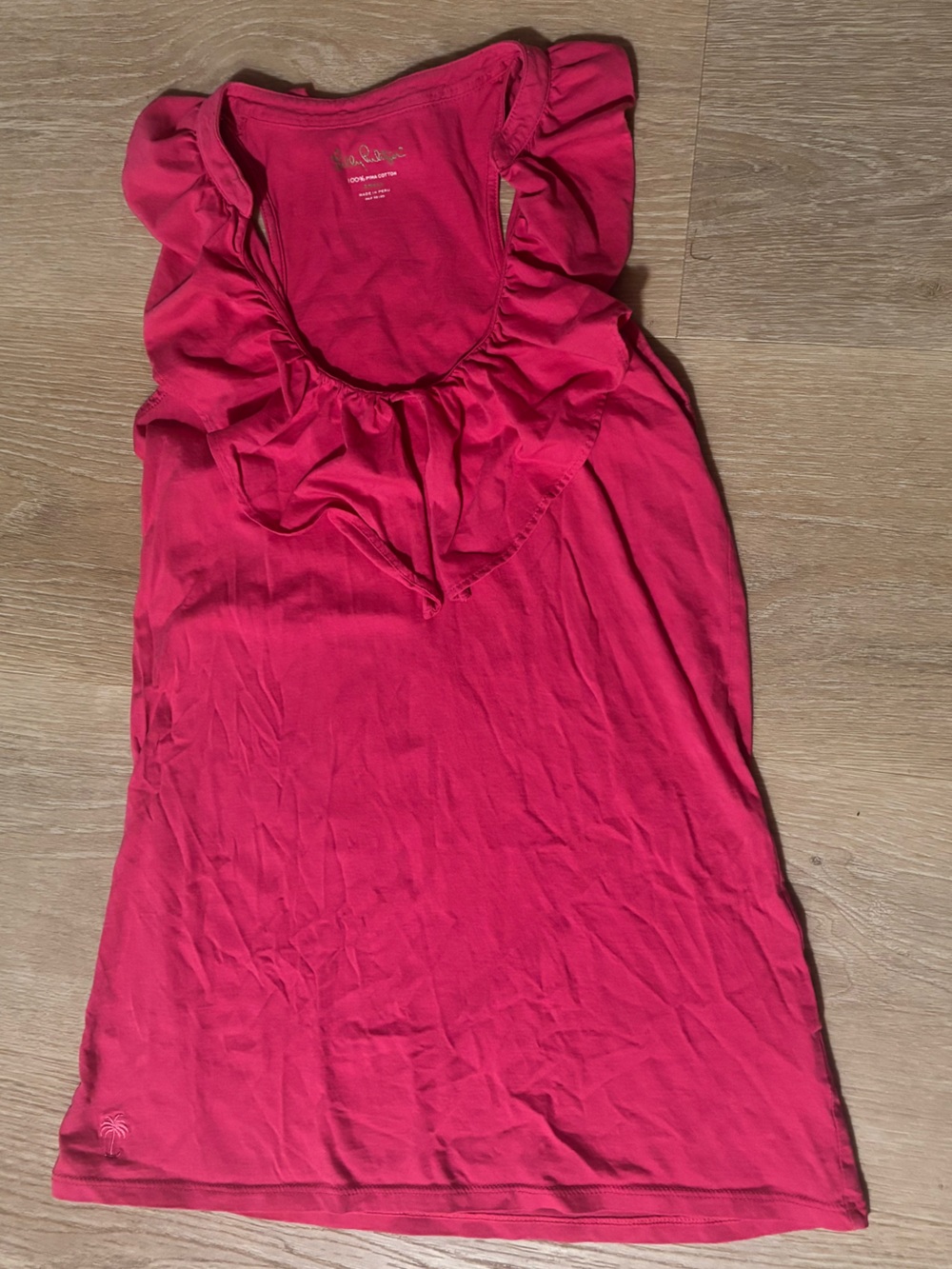 Lilly Pulitzer Hot Pink Ruffle Neck Tank